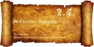 Noficzer György névjegykártya
