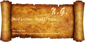 Noficzer György névjegykártya